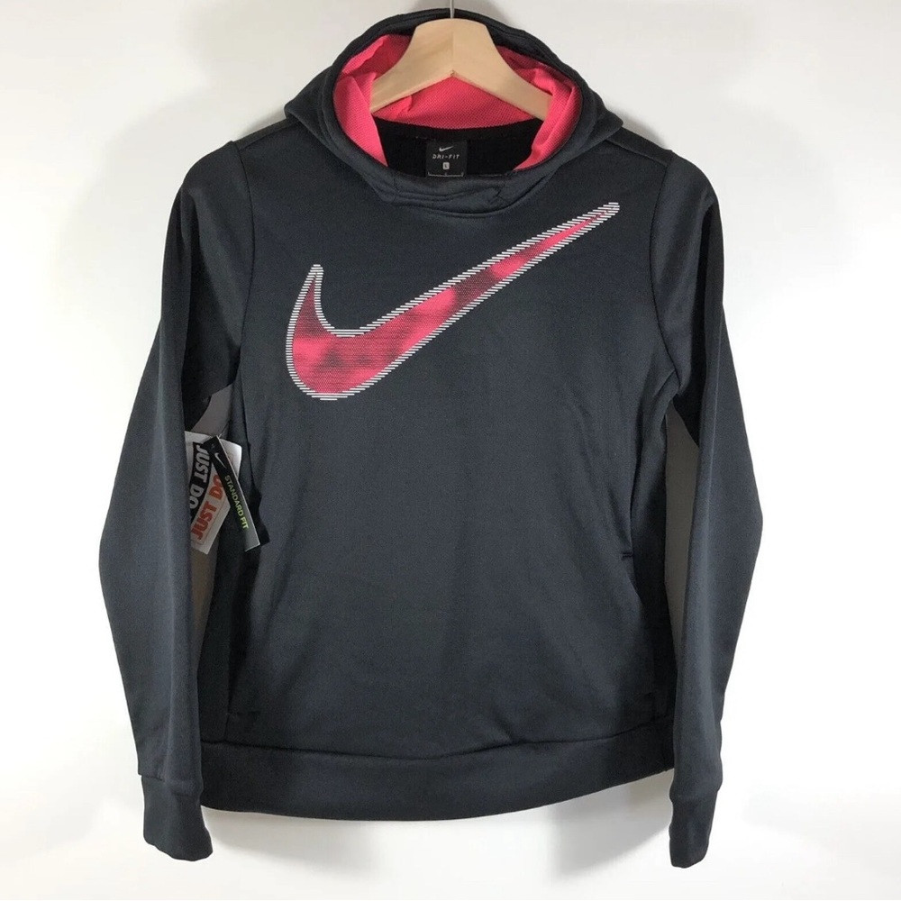Nike Therma Girls Black & Pink Swoosh